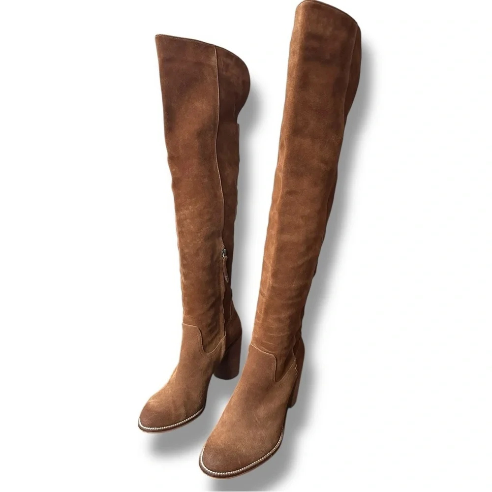 Dolce Vita Ohanna Suede Over the Knee High Boots in Saddle | Women’s Size 10